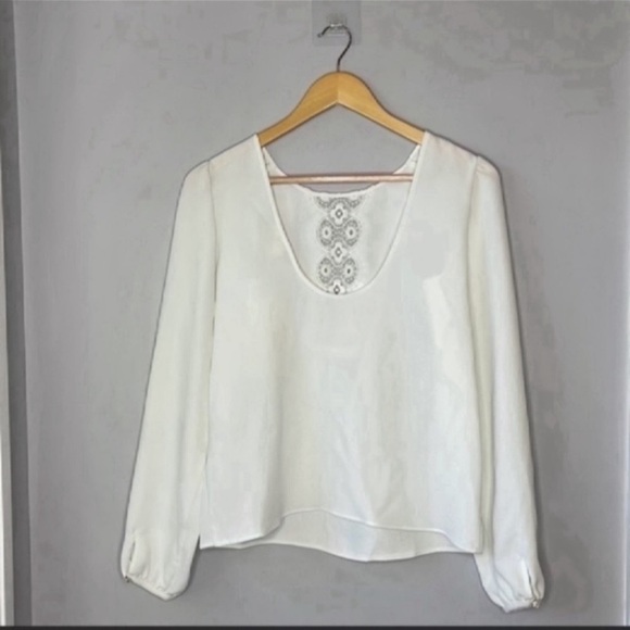 NWT Sezane Ivy Blouse In Ecru - Picture 6 of 14